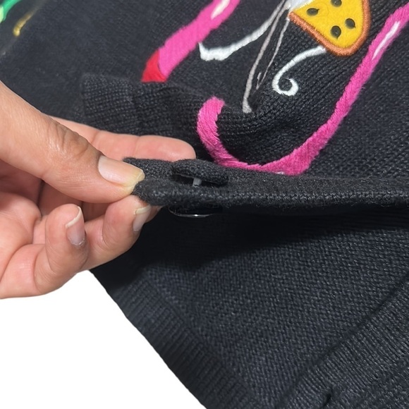 Morgan Cole Vintage Cardigan Black Embroidered- Sequins Size Medium NWT - Picture 7 of 13